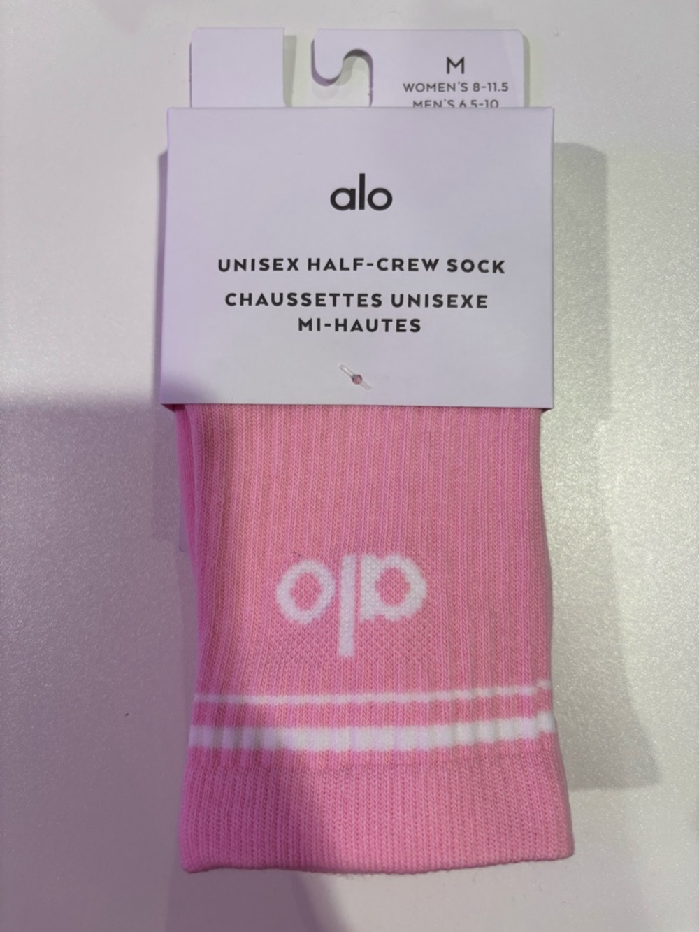 ALO UNISEX HALF CREW SOCK - SWEET PINK SOLD OUT